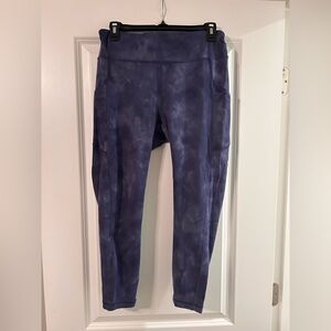 lululemon athletica Invigorate High Rise Crop 23” Blue Tie-Dye Leggings